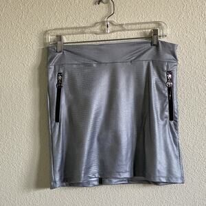 Clubwear Matte Silver Snake Embossed Skort Size Small